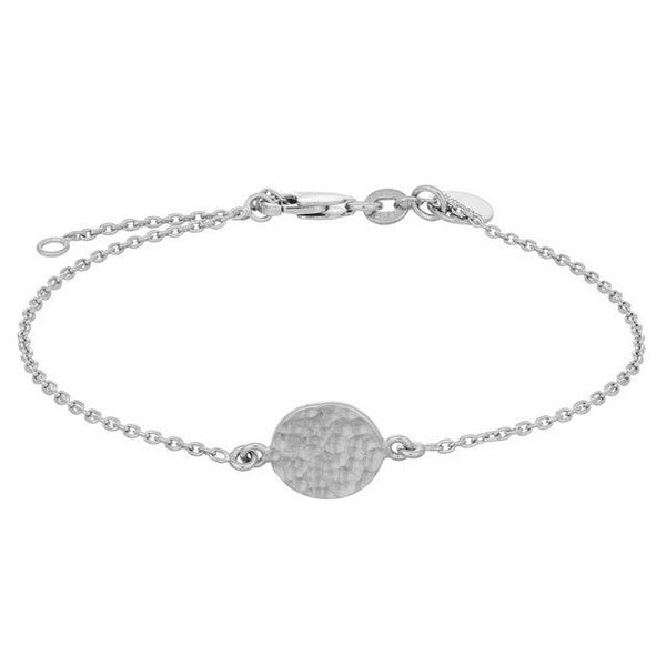 TWO-SIDED52 armbånd i sølv med hamret plade 17–20 cm fra Nordahl Jewellery